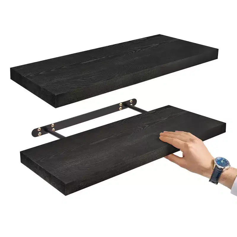Sorbus 2 Pack 24 Solid Wood Floating Shelves - for Bathroom Decor, Books, Bedroom & Living Room