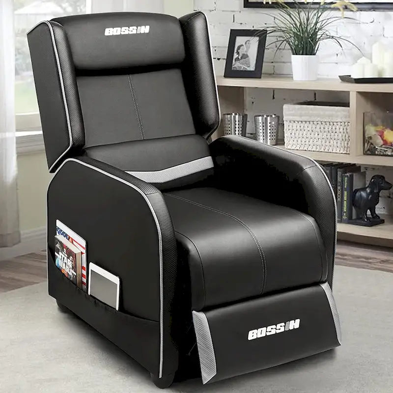 PU Leather Ergonomic Gaming Single Recliner Sofa for Living Room
