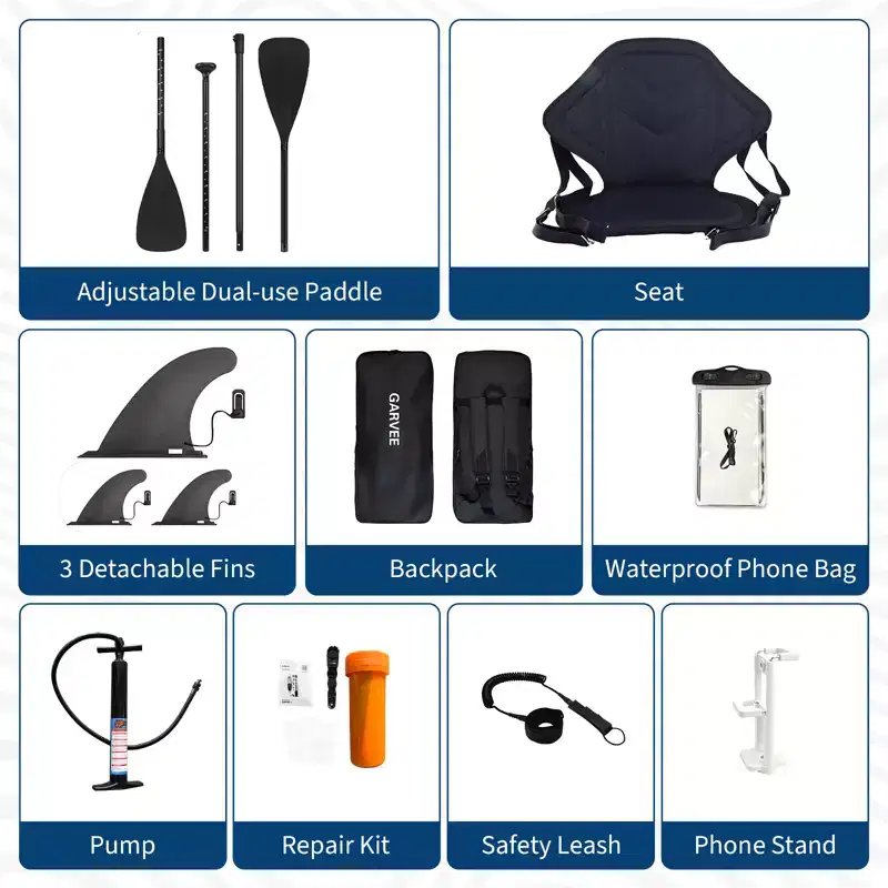 Inflatable Stand Up Paddle Board (SUP) with Premium Accessories, 2-in-1 Paddle, Wide Stable Design, Non-Slip Deck for Adults & Youth