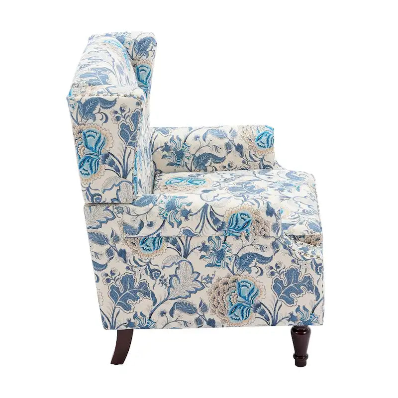 Set of 2 Patterned Upholstered Accent Chair for Living Room