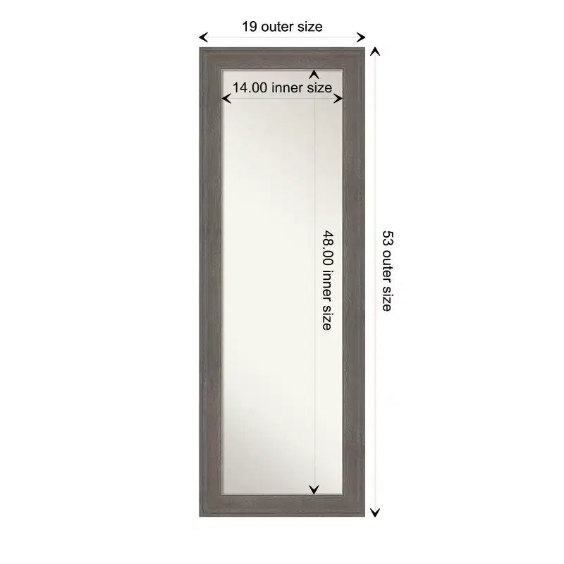 Non-Beveled Framed Full-Length Over-the-Door Mirror