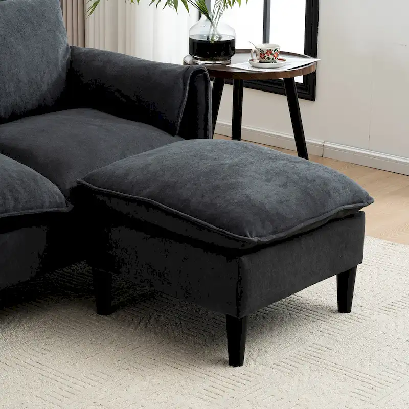 78.74 3-Seater L-Shaped Convertible Sectional Sofa with Footstools and Storage
