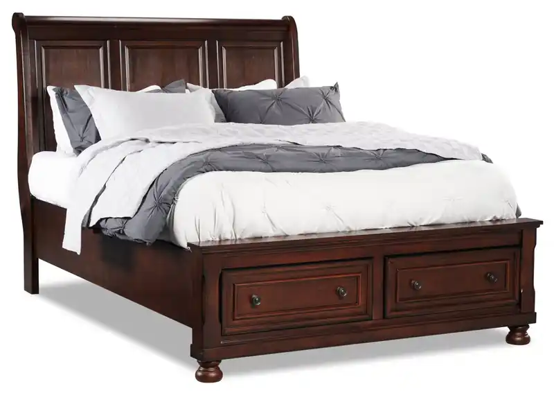 Platform Storage Bed with Headboard & Frame