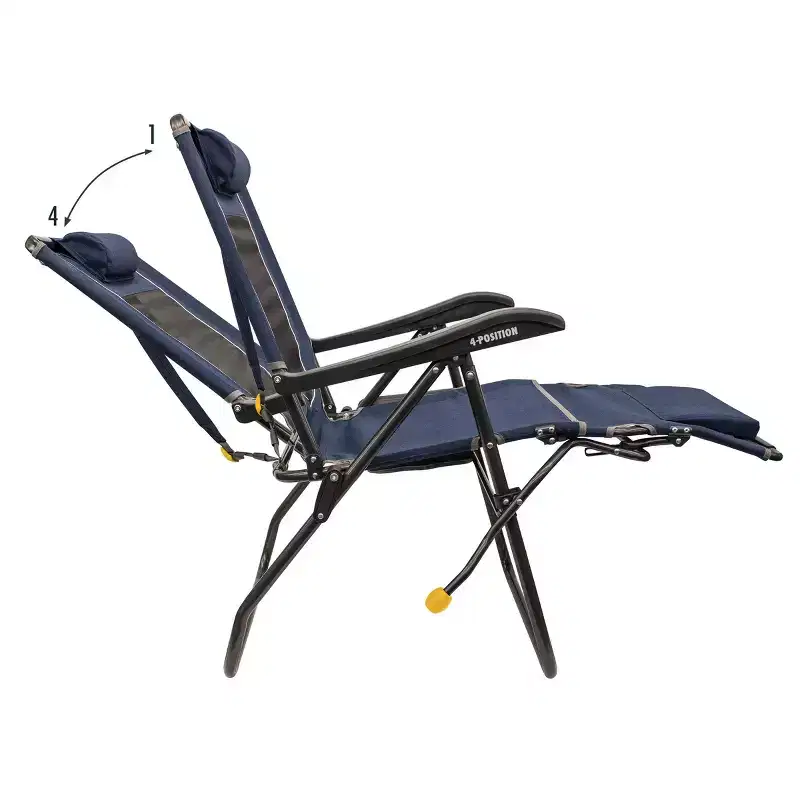 GCI Outdoor Legz Up Lounger Portable Folding Recliner Chair - Heathered Indigo