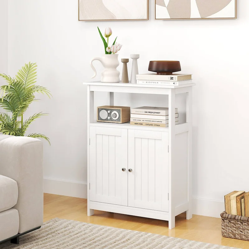 Bathroom Floor Cabinet Freestanding Storage Organizer with 2 - See Details