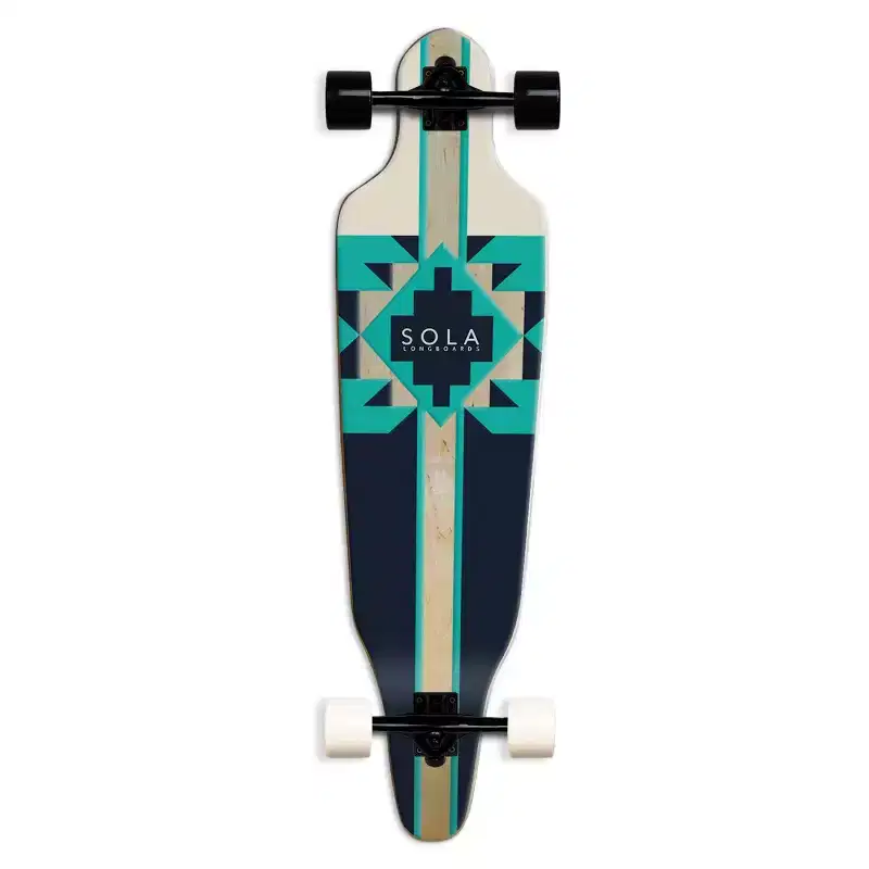 Sola Sports 38.75" Bamboo Premium Graphic Design Complete Longboard Skateboard - Aztec