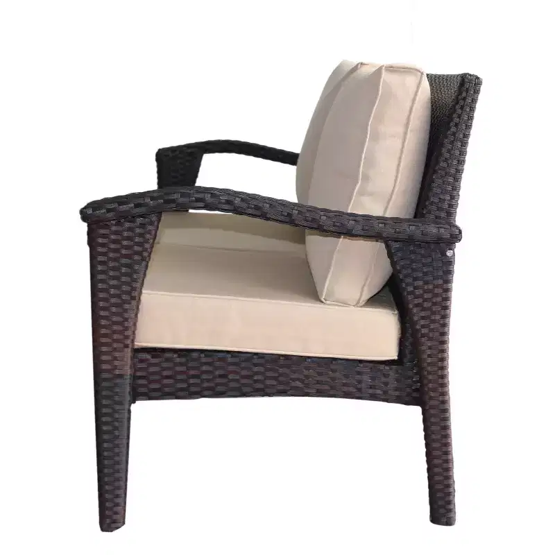 GDFStudio Houlihan Outdoor Wicker 4 Seater Chat Set with Fire Pit