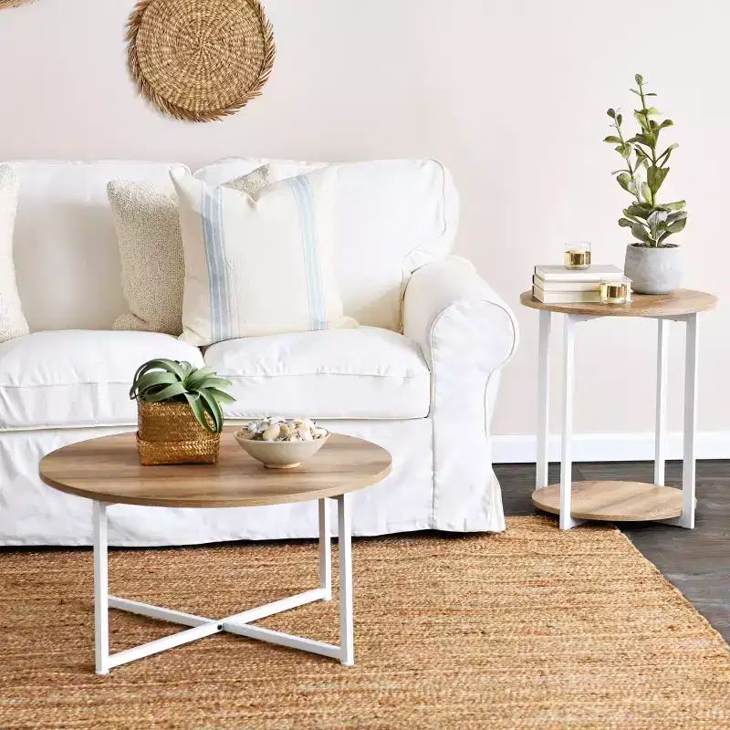 Household Essentials Jamestown Round Coffee Table