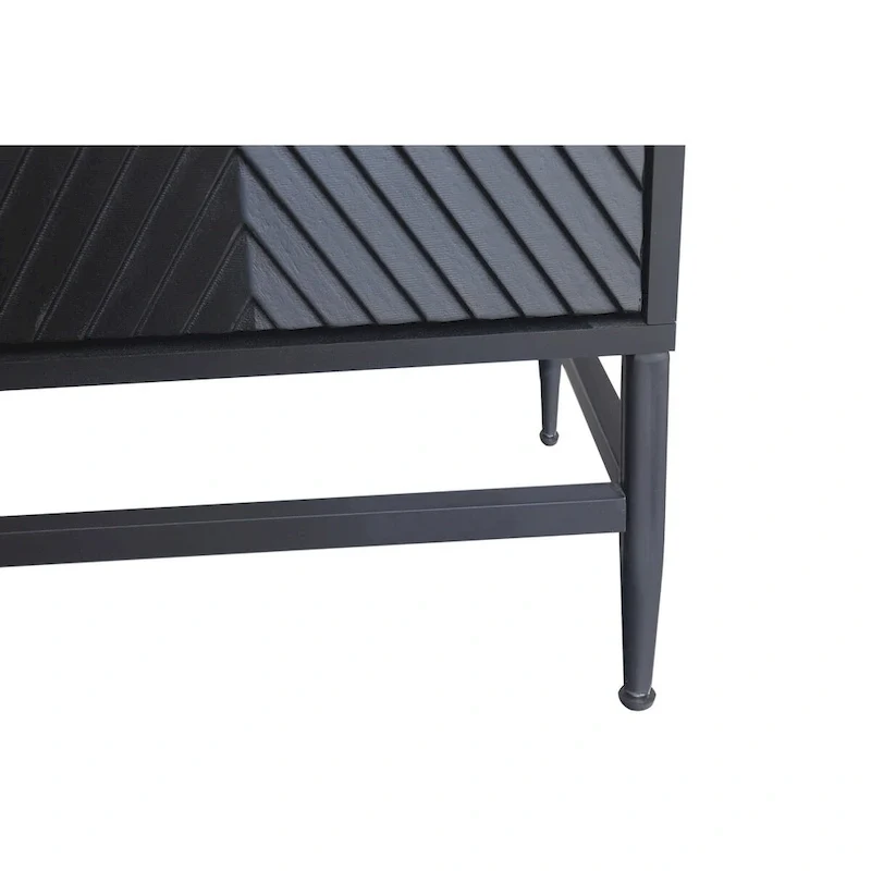 Accent Lacquered 4-Door Wooden Sideboard Buffet Server Cabinet