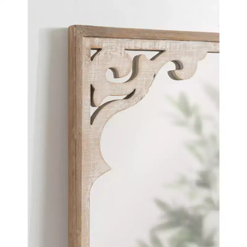Kate and Laurel Shovali Framed Wall Mirror, 22x34, Rustic Brown