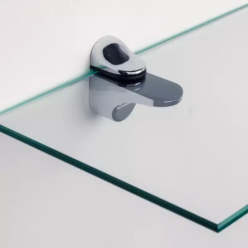 (Set of 2) 16 x 6 Floating Glass Shelves with Brackets - Danya B.