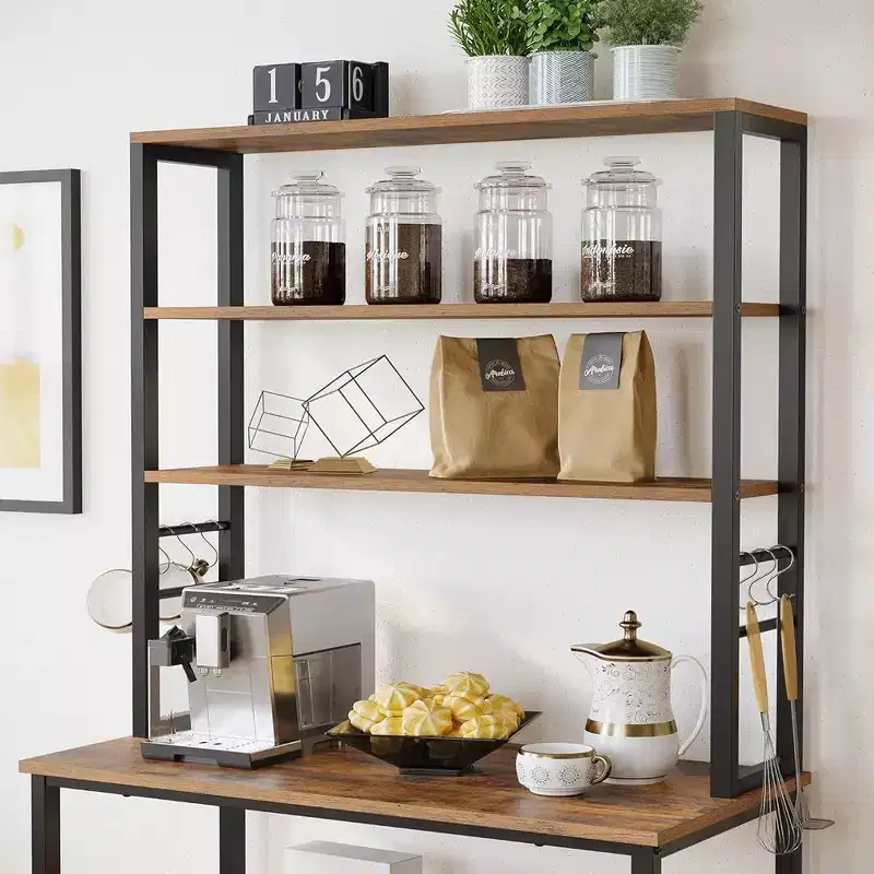 Baker's Rack Microwave Oven Stand – Kitchen Tall Utility Storage Shelf