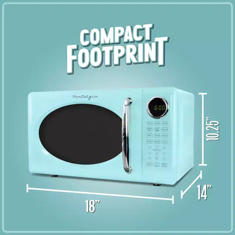 Nostalgia Retro Compact 0.7 Cu Ft & 700-Watt Countertop Microwave Oven