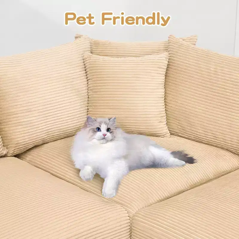 Oversized Cloud Modular Sectional Couch,Convertible Sectional Couches Deep Seat Extra-Wide Armrests