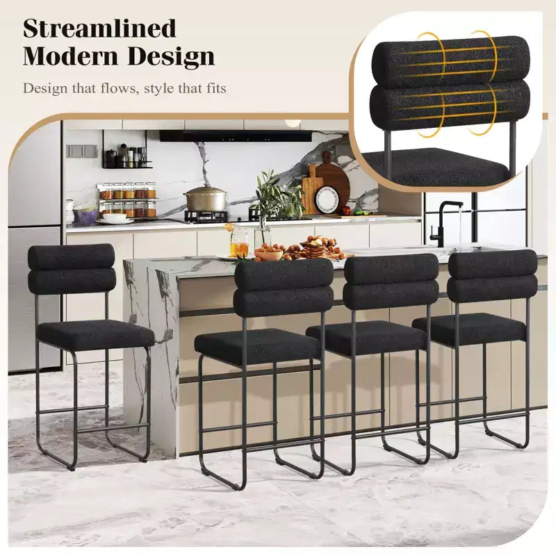 Costway Set of 2 Counter Height Bar Stools 26 Counter Stools w/ Metal Frame & Footrest
