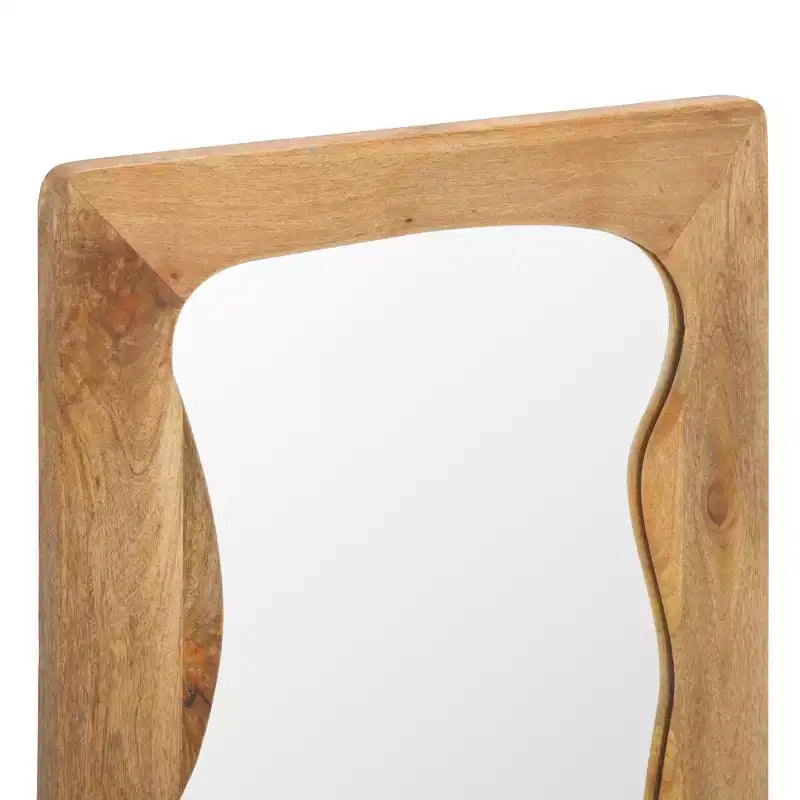 Wall Mirror 24 x 36, Natural Mango Wood Frame, Handcrafted Decorative Mirror