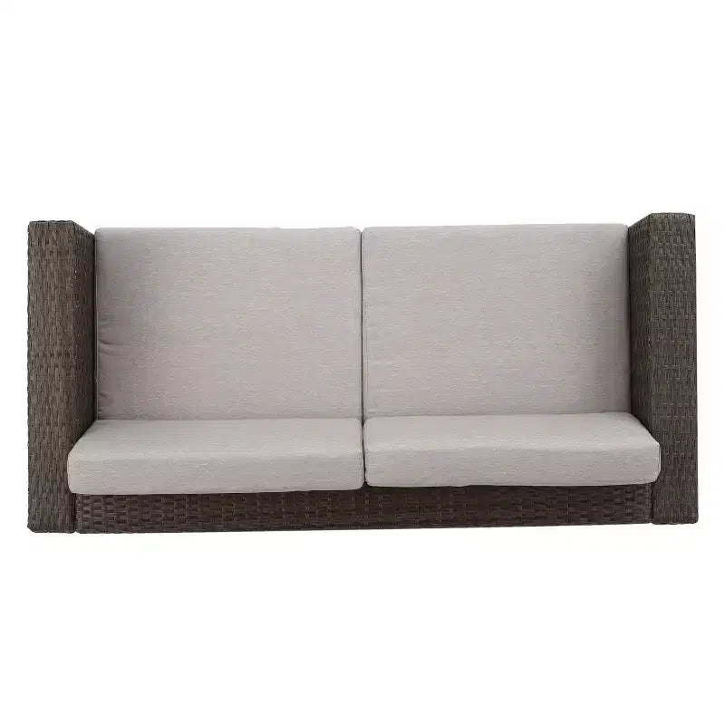 Christopher Knight Home Puerta Outdoor Wicker 4 Seater Chat Set with Cushions