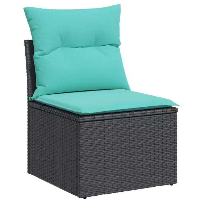 vidaXL 11 Piece Garden Sofa Set with Cushions Grey Poly Rattan