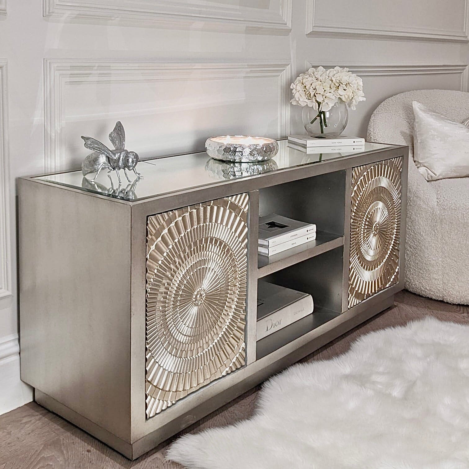 Silver TV Unit