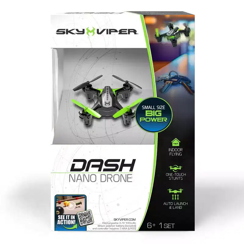 Sky Viper DASH Nano Drone: Remote Control, Beginner Skill Level, Indoor/Outdoor Use