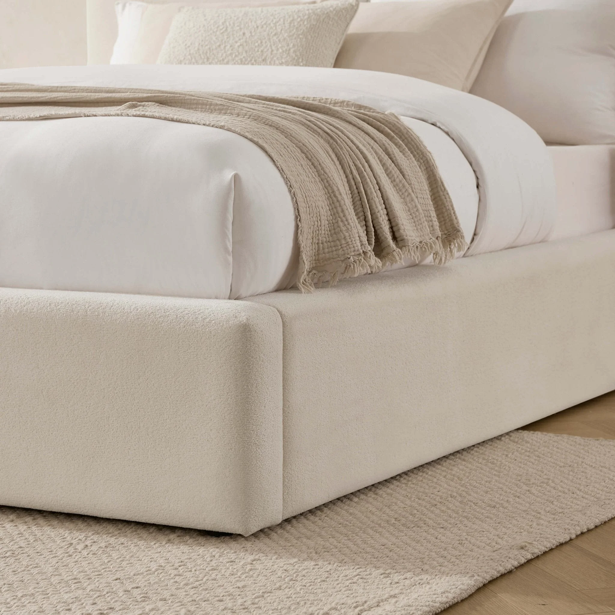 Storage Bed - Teddy Cream
