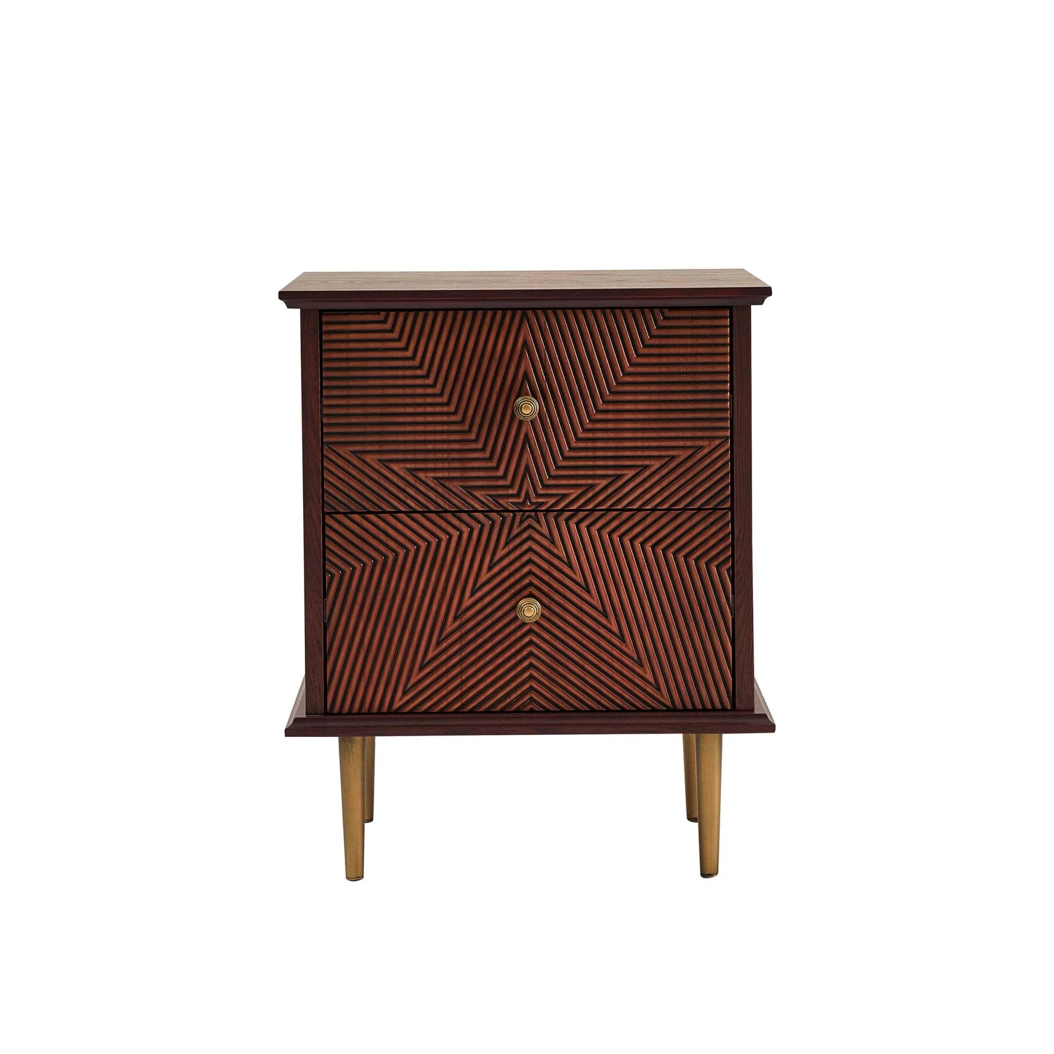 2 Drawer Bedside Table - Mahogany