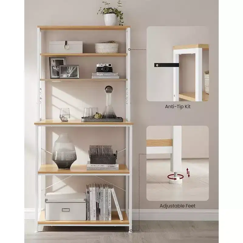 Baker's Rack Microwave Oven Stand – Kitchen Tall Utility Storage Shelf