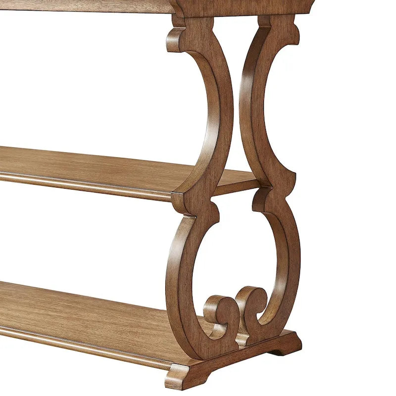 Lorraine Wood Scroll TV Stand Sofa Table by iNSPIRE Q Classic