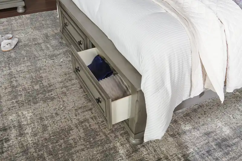 Platform Storage Bed with Headboard & Frame