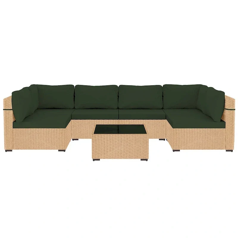 UPHA 7-Piece Wicker Outdoor Seating Group with Cushions