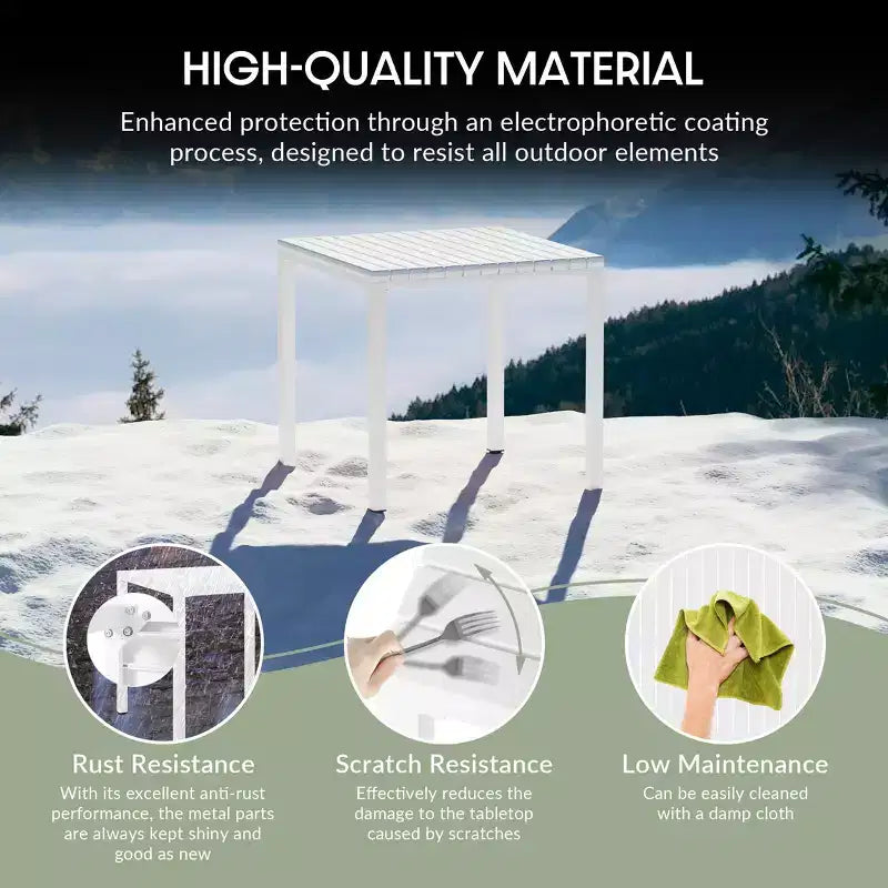 WestinTrends Playa 5-Piece Outdoor Square Dining Table Patio Set with Stackable Patio Dining Chairs