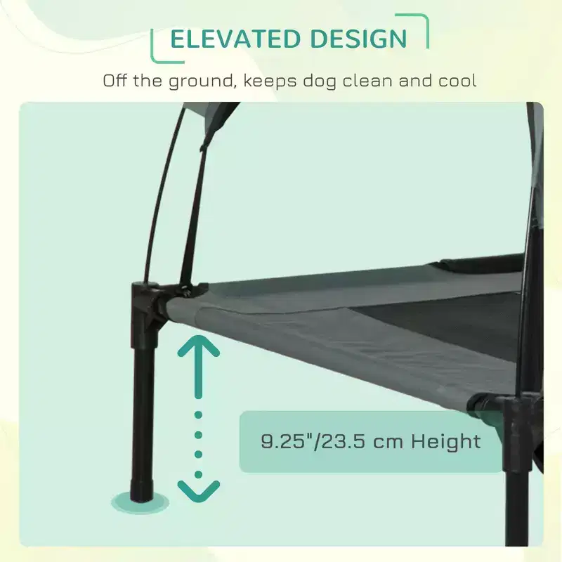 Skyzone 4836 Foldable Elevated Dog Cot with UV-Protective Canopy, Breathable Cooling Pet Bed