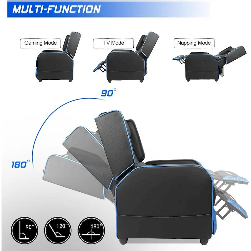 PU Leather Ergonomic Gaming Single Recliner Sofa for Living Room
