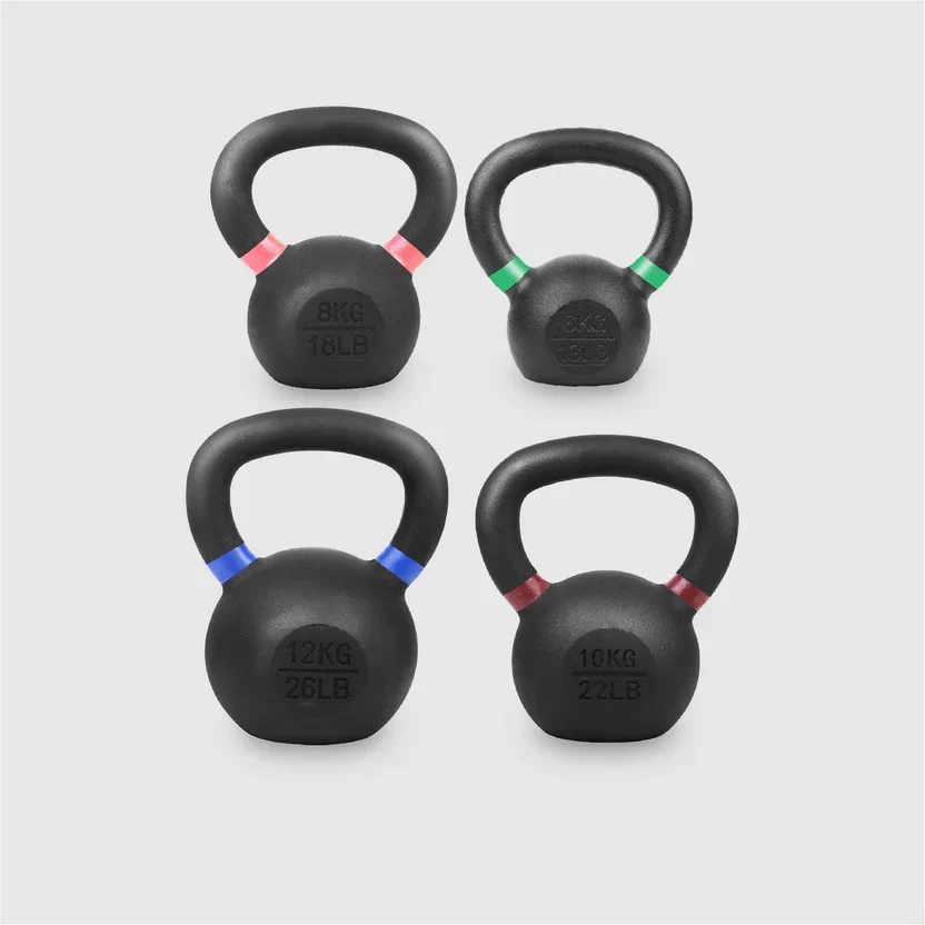Cast Iron Kettlebells Set ¨C Solid Iron, Rust Resistant Coating, Ergonomic Grip ¨C Full Body Strength & Power Training ¨C Ideal for Home Gyms