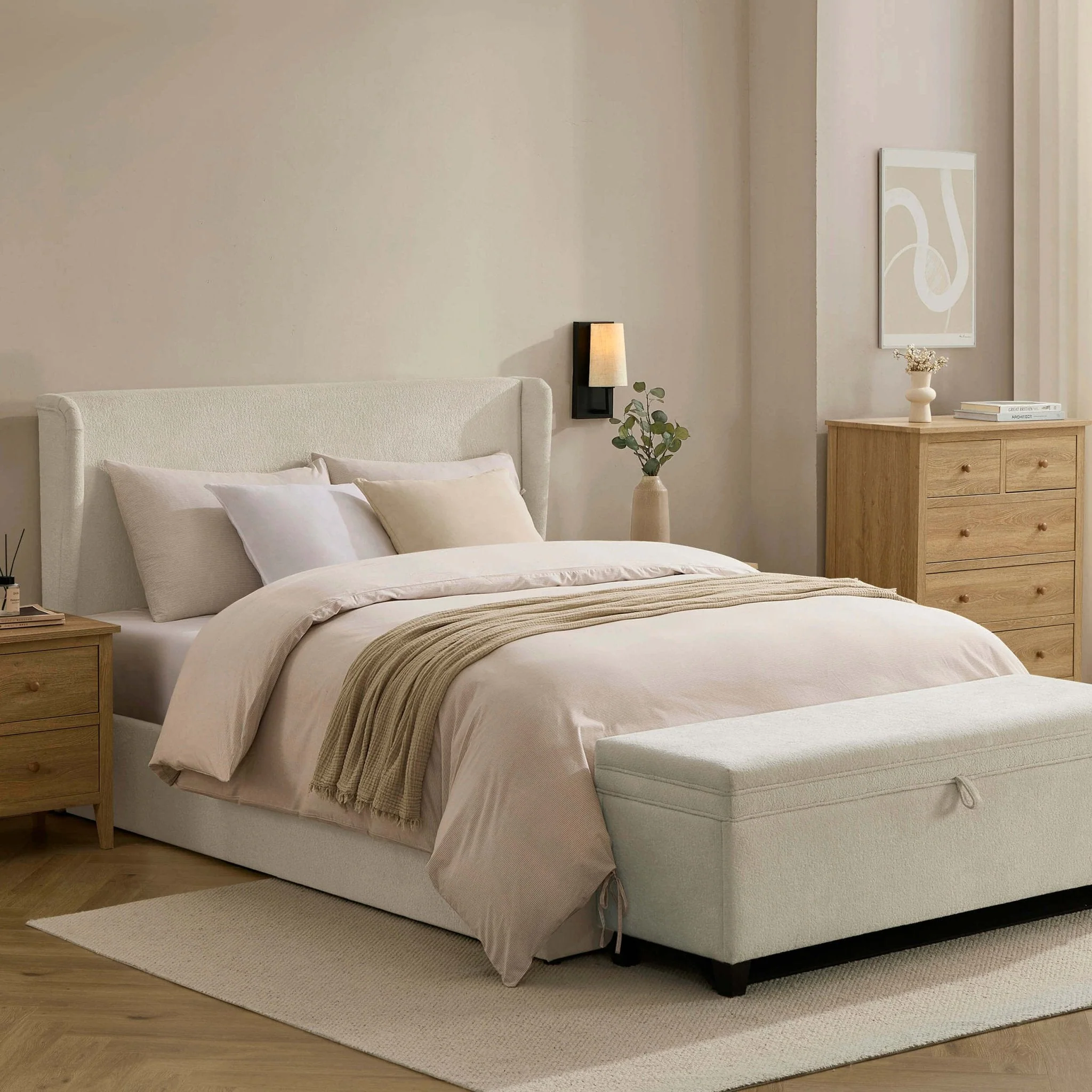 Storage Bed - Chenille Ecru