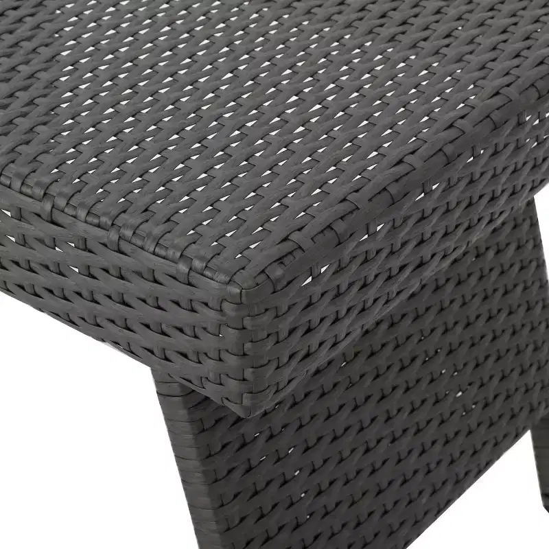 GDFStudio Olivia Outdoor Wicker Folding Adjustable Chaise Lounge and Table Set