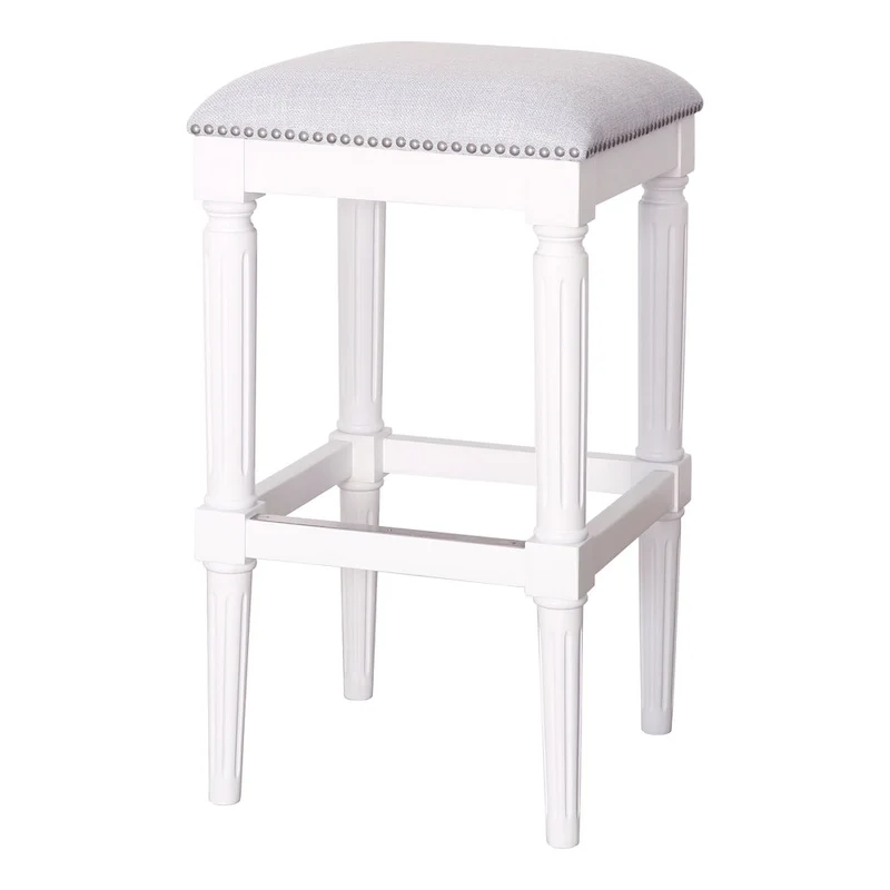 Solid Wood Square Upholstered Seat Bar Stool