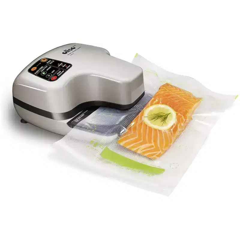 Oliso VS95A-SIL Pro Smart Vacuum Sealer for Food Storage Silver Compact Dual-Motor Vacuum Sealing System with Punch-&-Seal Technology
