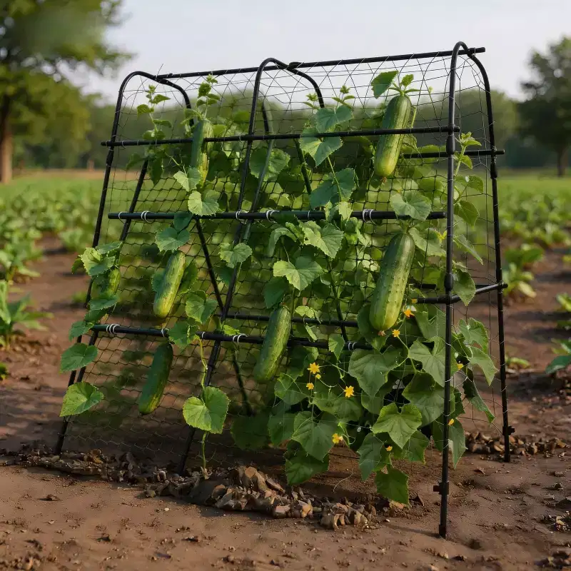 Garden Arch Trellis for Raised Beds, 5.3x5.3 FT Rust-Resistant Plant Support, Black Outdoor Trellis for Cucumbers Melons Grapes & Roses