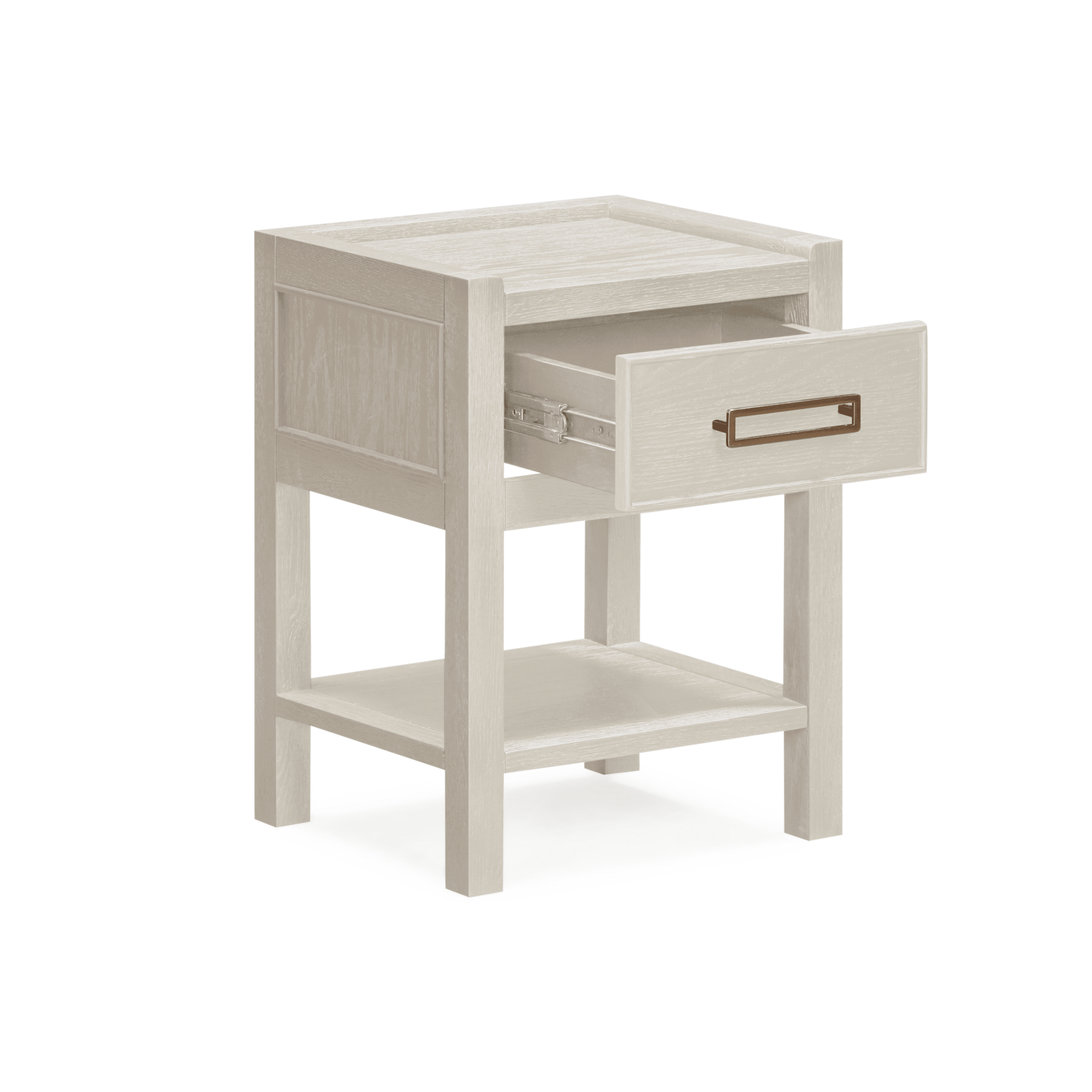 Cream Oak Veneer 1 Drawer Bedside Table