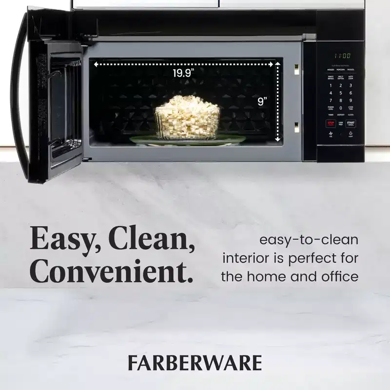 Farberware 1.7 Cu. Ft. Over-the-Range Microwave, 1000W with Smart Sensor Cooking
