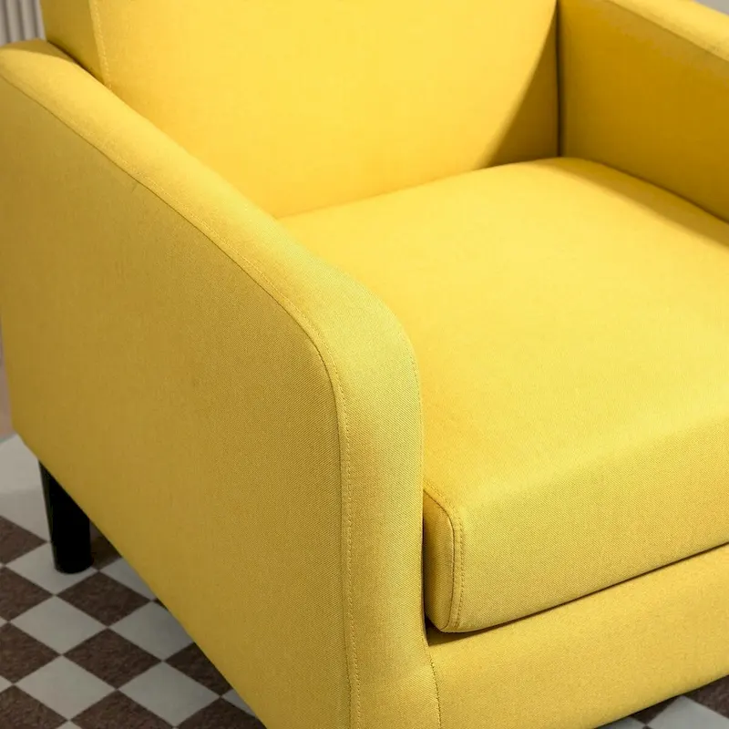 Accent Armchair with Solid Wood Frame and Padded Seat