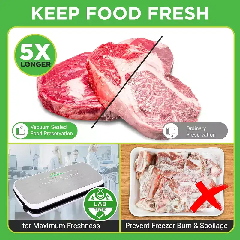 NutriChef Automatic Food Vacuum Sealer - Silver