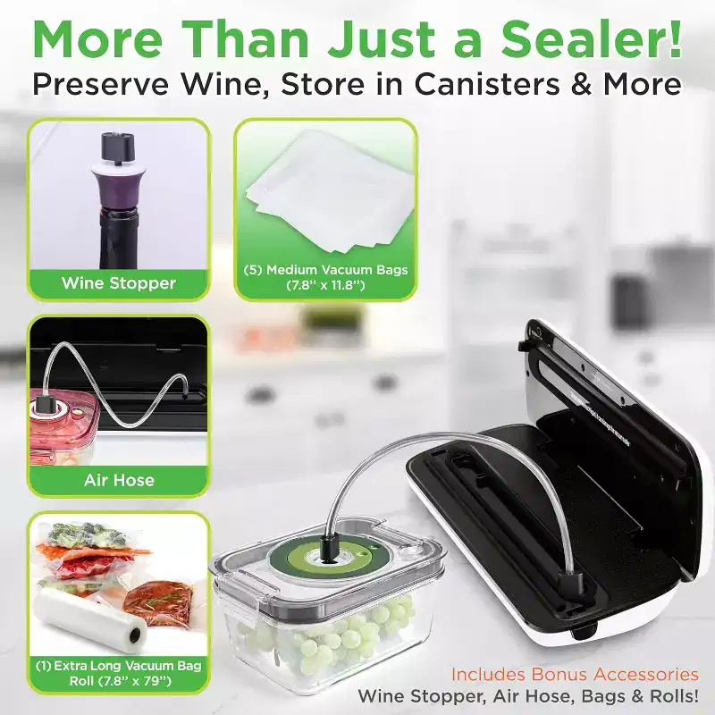 NutriChef Automatic Food Vacuum Sealer - Silver