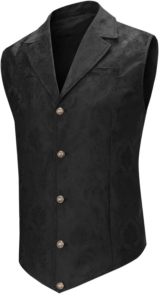 Men's Gothic Steampunk Suit Vest �C Western Waistcoat with Paisley Print