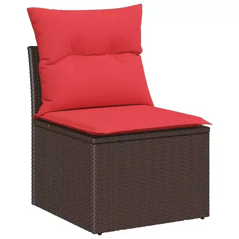 vidaXL Garden Sofa Set with Cushion 8 pcs Brown Poly rattan
