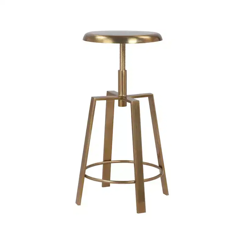 Gold Iron Adjustable Counter/Bar Stool
