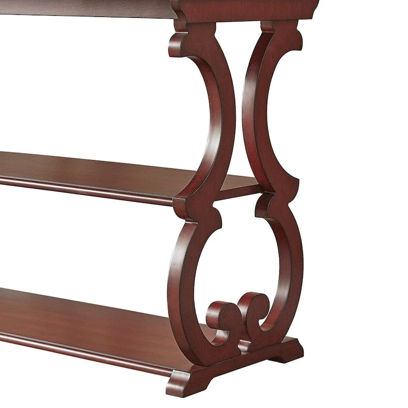 Lorraine Wood Scroll TV Stand Sofa Table by iNSPIRE Q Classic
