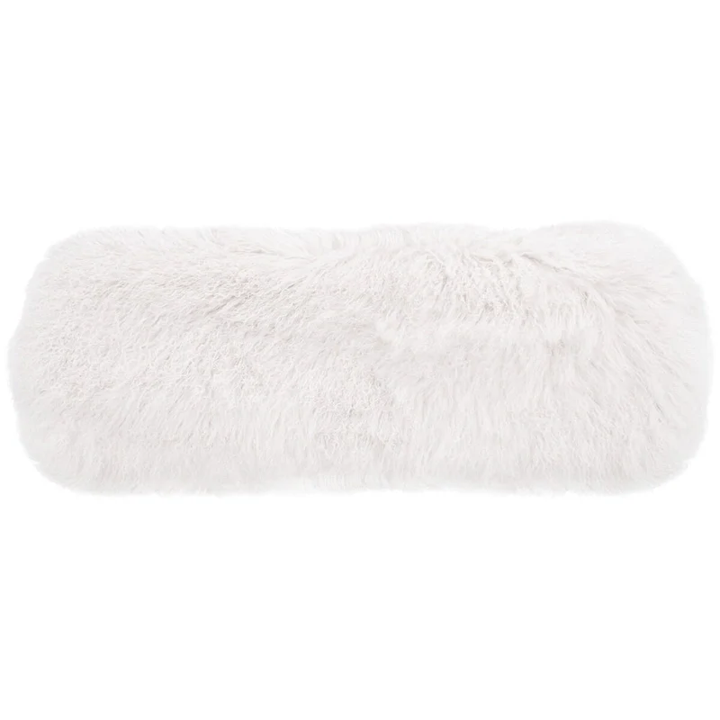 Gaetane Sheepskin Ottoman with Acrylic Legs