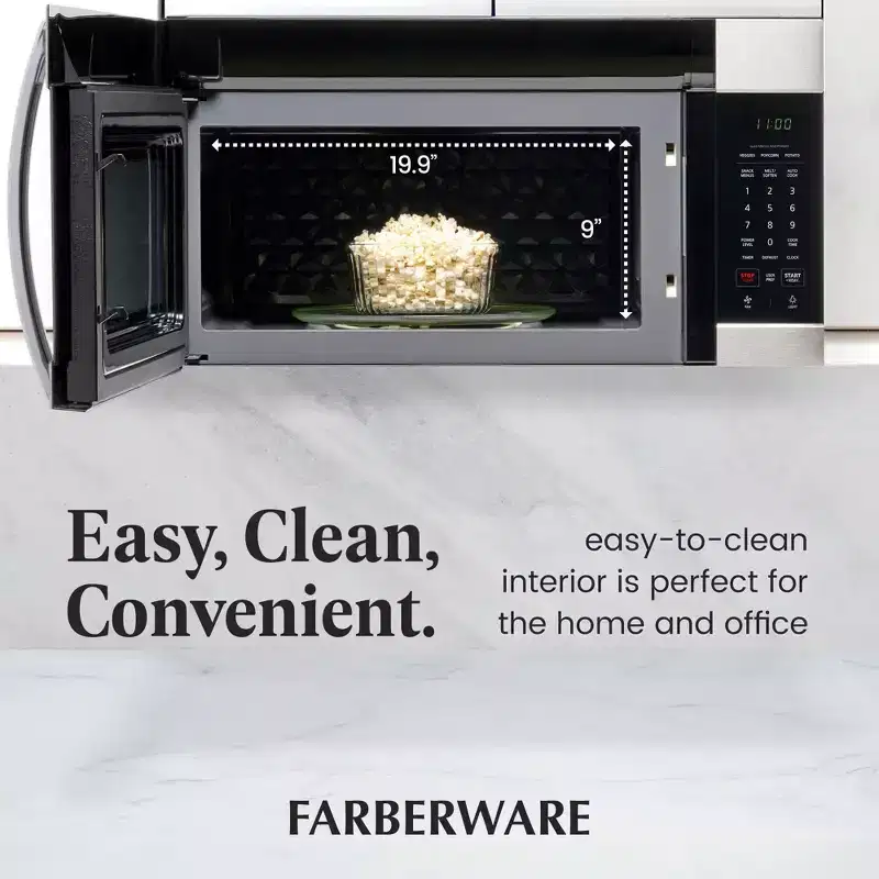 Farberware 1.7 Cu. Ft. Over-the-Range Microwave, 1000W with Smart Sensor Cooking